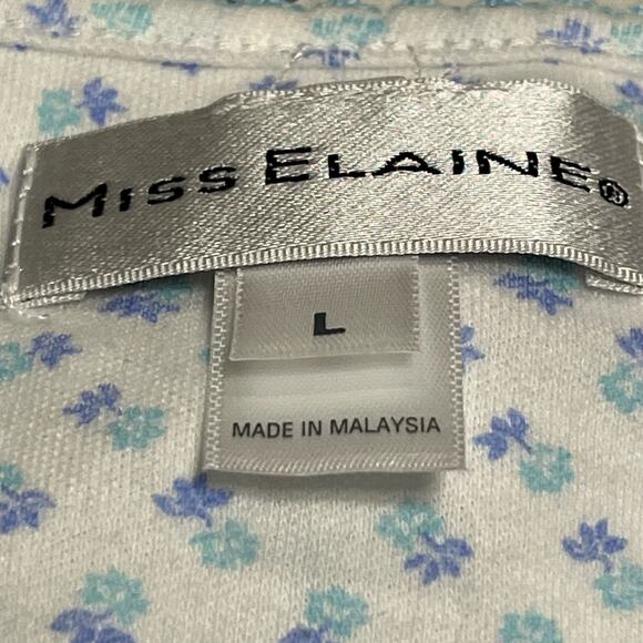 NWT MISS ELAINE COTTON MEDI NIGHTGOWN BLUE FLORAL SZ L - Picture 8 of 10